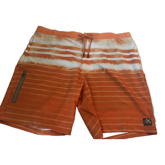 ZeroXposur Men's Orange White Swimsuit Trunks Bathing Suit Liner Swim New‎ XXL - Picture 1 of 4